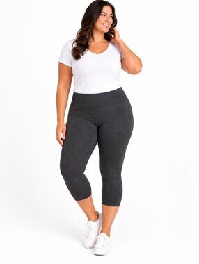 Sonoma Dark Gray Capri Leggings 3X NWT Plus Size Stretch Athleisure